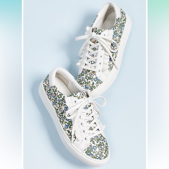NEW Tory Burch Sport Women's Ruffle Sneakers, Wild Pansy/New Ivory, Floral -11 - Picture 1 of 5